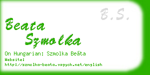 beata szmolka business card